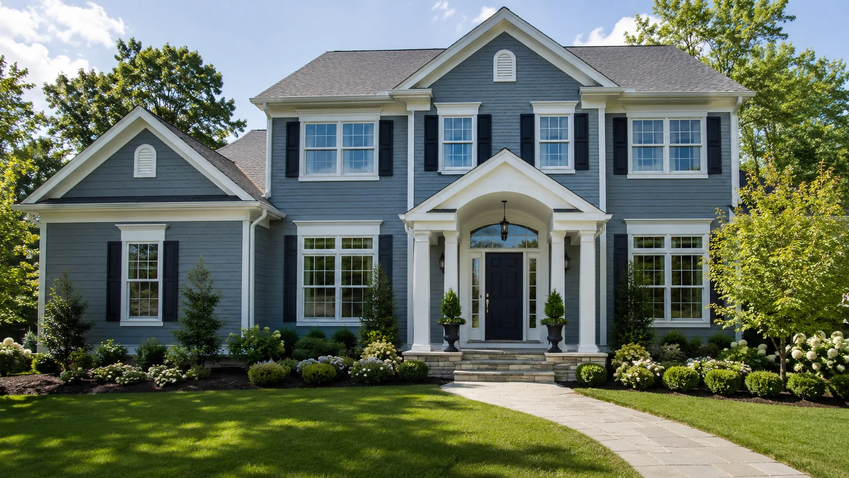 Completed exterior house painting project by Big Cat General Contractor