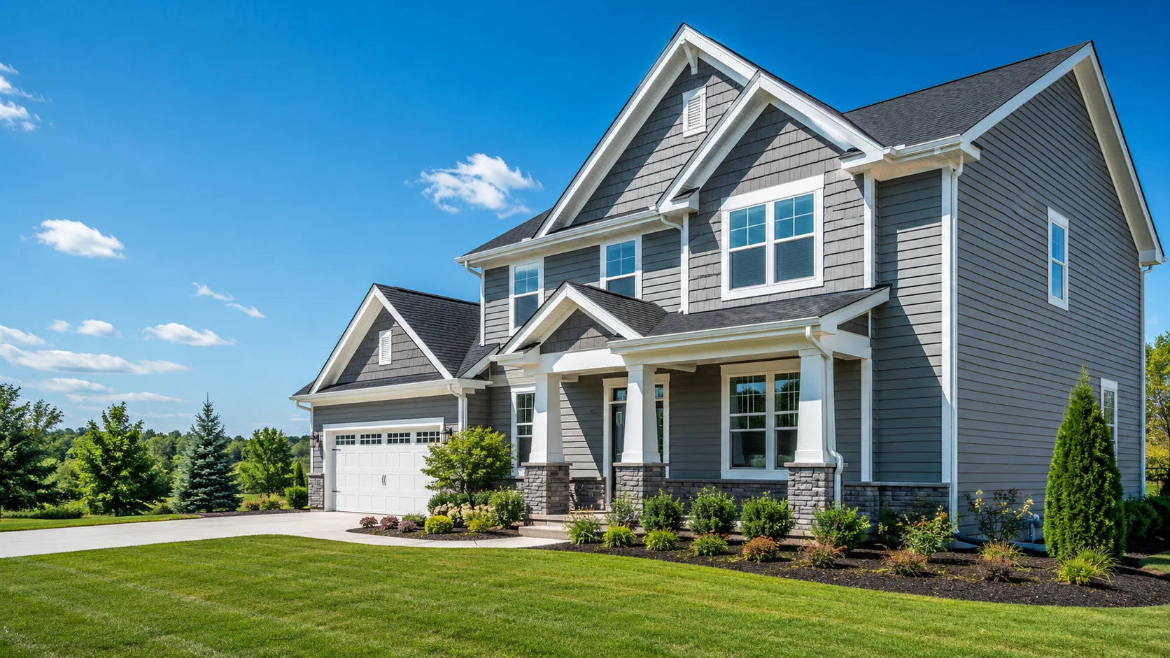 Completed gray siding installation on a modern South Jersey home