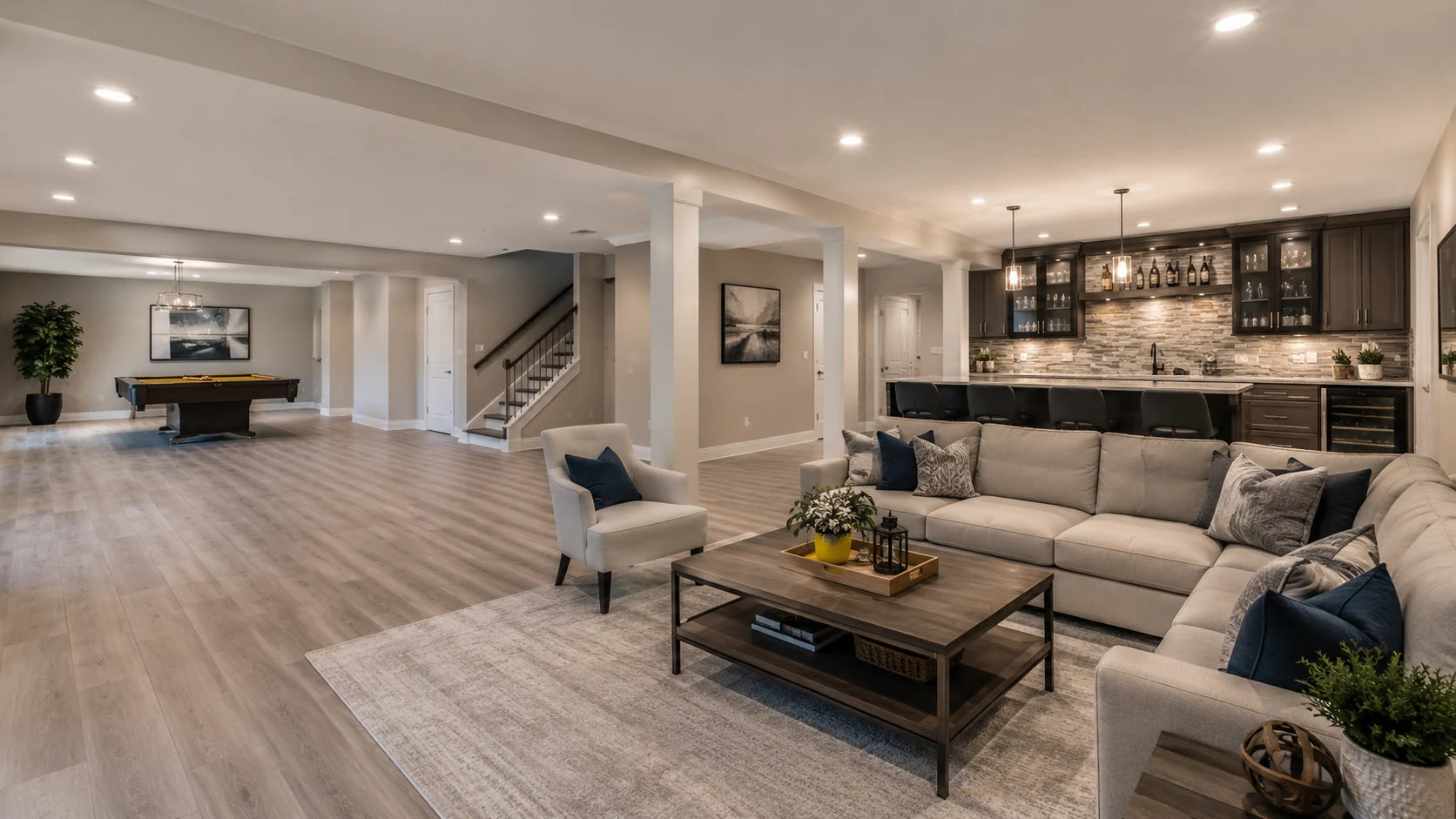 Bright completed finished basement in South Jersey