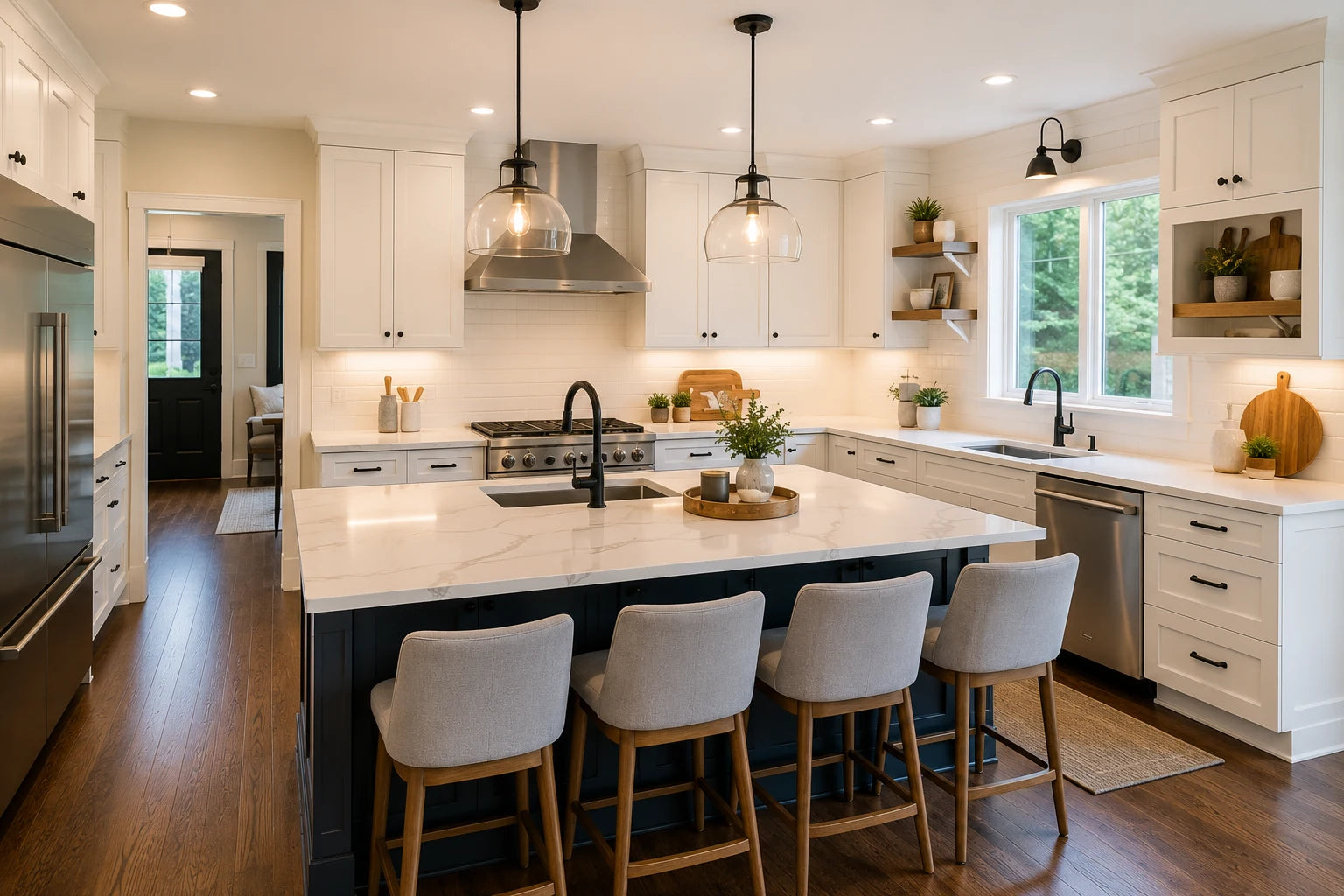 Bright remodeled kitchen